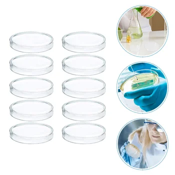 10 Kos Stekla Gobe Za Enkratno Uporabo Petrijevko, Agar Plošče Pokrov Jedi Sterilne Plastične Laboratorij Pladenj