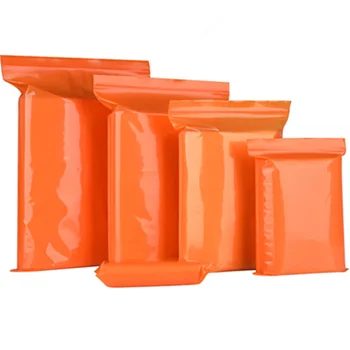 100 kozarcev Oranžna Plastično Vrečko Zip Lock Sebi Pečat Reciklirati Zapira Darilo Obrti Elektronske Pisarniške Potrebščine, Skladiščenje, Pakiranje, Vrečke,