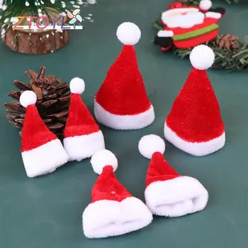 2PCS Santa Claus Klobuk Mini Božični Klobuk za Otroke Božič Darilo Dekoracijo 1/12 Obsega Lutke, Dodatki za Lutke Miniaturni