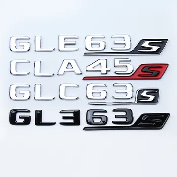 3D ABS Avto Zadaj Prtljažnik Nalepka Simbol Logotip GLE63S Značko Za Mercedes AMG C E GLC GLE 63 S W205 W204 W213 W212 X253 W167 W166 C292