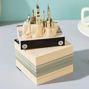 3D Memo Blazine Novost Famious Film Gradnja Magic Castle Notes, Blok, Božič, Rojstni dan, Darila Za prijatelje Doma Dekor tiskovine