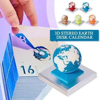3D Stereo Zemlji Koledar Izletov Memo Pad Zemlji Model Kiparstvo Darilo 3D Memo Pad Blok Opombe Uradi Papir Opombe Dekor