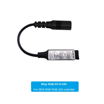 3Key USB DC RGB mini LED krmilnik 5-24V Zatemniti nadzor Za 3535 2835 5050 RGB LED trak svetlobe