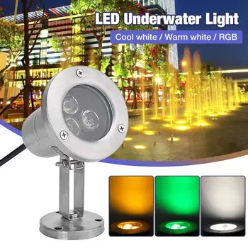 3W LED Podvodna Luč RGB Nepremočljiva Anti-korozijska Žaromet Lučka Za Vodnjak Akvarij Bazen 12V