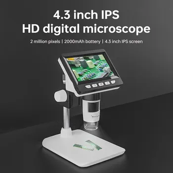 4.3 Palčni Digitalni Mikroskop 1080P 50-1000x Kovanec Microscopio 2000mAh Spajkanje Mikroskop za Elektroniko Popravila PCB Prenosni RAČUNALNIK