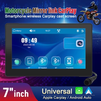 7 Palčni Prenosni GPS Navigacija Motocikel Carplay Zaslon Motocikel Brezžični Android Auto IPX7 Vodotesna GPS HD Zaslon na Dotik
