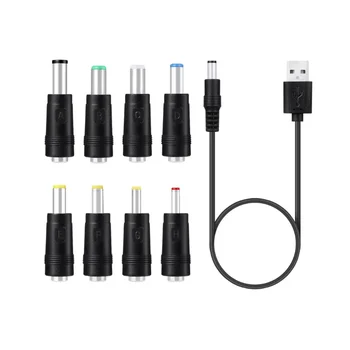 8 In1 5V USB DC 5.5X2.1mm 3.5 mm 4,0 mm 4.8 6.4 mm 5 mm.5X2.5 6.3 mm Vtič za Polnjenje Kabel za Fan Zvočnik Usmerjevalnik LED Lučka