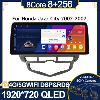 Android 12 QLED Za Honda Jazz Mesto RHD LHD 2002 - 2007 avtoradio 2 Din Multimedia, Video Predvajalnik, GPS 2din Carplay Stereo 8G+128G