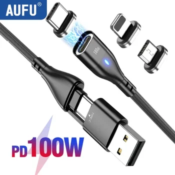 AUFU Magnetni USB C Kabel 100W PD Hitro Polnjenje, Tip C Tip Magneta Polnilnik Žice Kabel za iPhone Xiaomi Realme Samsung Macbook
