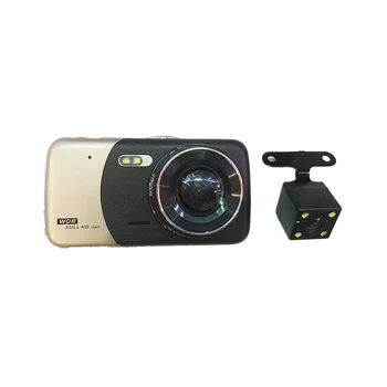 Avto DVR 4 inch Dvojno Objektiv Avto Kamera DVR Videokamera Full HD 1080P Night Vision Dash Cam Parkiranje Snemalnik Video Registrator