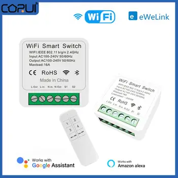 CORUI 16A EWeLink WIFI Smart Stikalo Modul Mini 2-način Nadzora Stikala za Luč Čas Na Off Breaker googlova Domača stran Alexa Glasovni Nadzor