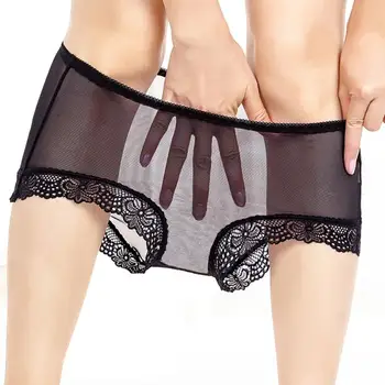 Cvetlični Čipke Seksi Ženske Spodnje hlače Sredi Pasu Dihanje Mehko Stretch prozorne Dame Perilo spodnjice brez Hlačnic, Spodnje hlače