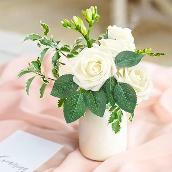 DIY Poročni Šopek Simulacije Cvet 25 Kosov Umetno Rose Pravi Dotik Lateksa Večino Stranka Vrt Dom Dekoracija