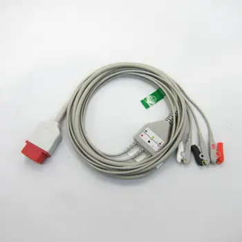 Enega kosa EKG Bolnikov Kabel IEC Z 3leads 5leads Snap posnetek Za Biomet BM7 EKG Monitor Electrocardiograph
