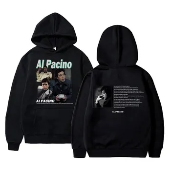 Filma Scarface Al Pacino Dvostransko Tiskanje Hoodie Moški Ženske Hip Hop Letnik Hoodies Moda za Moške Priložnostne Prevelik Majica