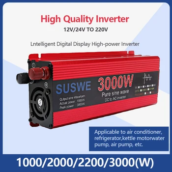 Inverter 12V 24V220V 1000W 2000W 2200W 3000W Pretvori Baterije DC to AC Pure Sine Wave Pretvornik Napetosti 220V Power Inverter