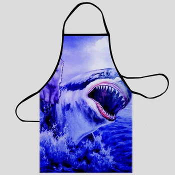 Kul Mačka Jahanje Shark Kita Morska Želva Kuhinja Predpasniki Za Ženske Tkanina Oxford Čiščenje Pinafore Domov Kuhanje Pribor Predpasnik