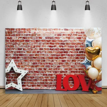 Laeacco Zid, Ljubezen Srce Poroke Scensko Ozadje Satr Baloni Vzorec Fotografija Ozadje Photocall Transparente, Foto Studio