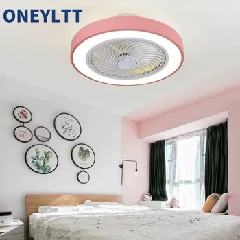 Macaron 110V LED nevidno Nordijska razsvetljava, dnevna soba, otroška soba, stropni ventilator svetlobe