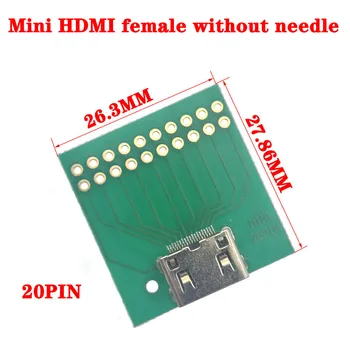 Mini Prikaz HDMI moški ženski DP vtičnico Pretvorbo adapter svet 19PIN 20PIN pretvori Test odbor podatki priključek kabla s PCB
