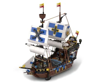 MOC Imperij Hitrost Čolna Serije Mornarice Ladje Pirat Ladje Raziskovanje Opeke Privateer Fregata DIY Ustvarjalne otroške Igrače Darilo