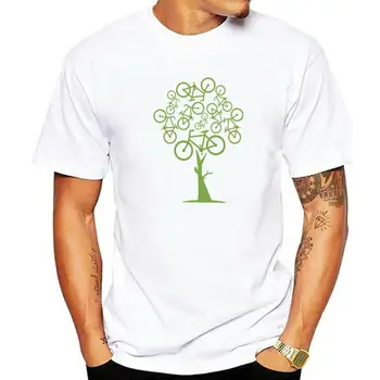 Moški Zeleno Kolo Drevo T Shirt Kolo Kolesarjenje MTB 100% Bombaž Oblačil Vintage Kratek Rokav O Vratu Tee Shirt Ideja za Darilo T-Shirt