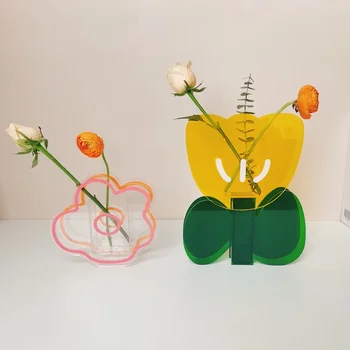 Nordijska Akril Vaze Pregleden Barvni Cvetlični Vazi Posodo, Okrasne Trgovina Oblikovanje Dnevna Soba Home Office Dekoracijo