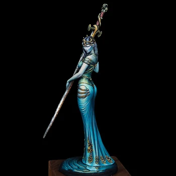 Novo Nesestavljeni 1/24 starodavno žensko bojevnik stojalo z mečem Smolo Slika Unpainted Model Komplet