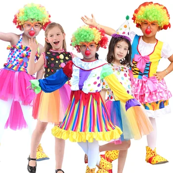 Otrok Klovn Cirkus Cosplay Kostume Lasuljo Čevlji Kritje Goba Nos Fantje Dekleta Baby Karneval Božič Obleko