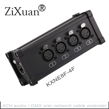 Pasivni Kabel Razdelilnik Stagebox z RJ 45 Vtičnica za 4 XLR Combo za DMX512 Omrežja Razširitev Digitalno Analognih Fazi Studio