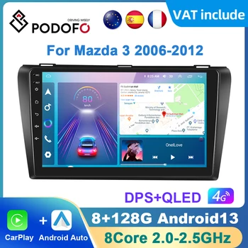 Podofo AI Telefonski Android Carplay avtoradia Za Mazda 3 2006-2012 2din Android Auto 4G Multimedia Navigacija GPS autoradio DSP