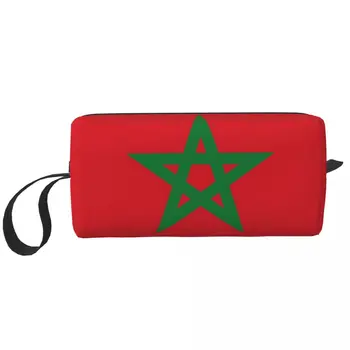 Potovanja Zastavo Maroko Toaletnih Vrečko Moda Lepotne Maske, Organizator Ženske Lepote Shranjevanje Vrečk Dopp Kit Primeru Polje