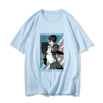 Psycho Pass Kougami Sinya Tshirts MOŠKIH Saiko Pasu znanstvena Fantastika Majice s kratkimi rokavi 100% Bombaža T-srajce Harajuku Štirje letni Časi Anime Tiskanja