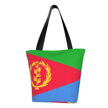 Smešno Eritreja Zastavo Nakupovanje Tote Vrečke Za Večkratno Uporabo Platno Trgovina Varovanec Torba