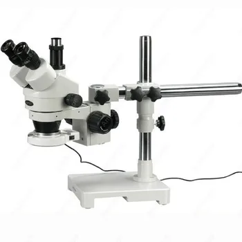 Stereo Mikroskop-AmScope Dobave 7X-45X Boom Stojalo Trinocular Stereo Zoom Mikroskop + 54 LED Luči