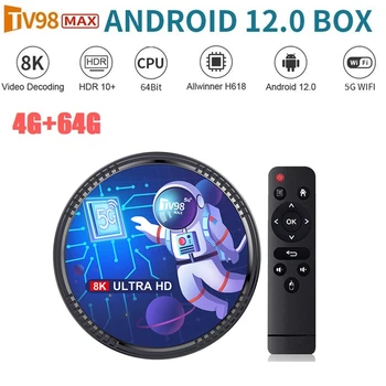 TV98MAX TV Box 4G+32 G Allwinner H618 Android 12 Smart TV Box 2.4 G 5G WIFI+Blutooth5.0 H265 TV98 Media Player