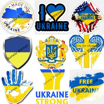 Ukrajina Tryzub Trident ukrajinsko Zastavo, Grb, Ukrajine Nalepke Pvc Nalepke za Avtomobile Tovornjak SUV Van Okno Laptop Dekor