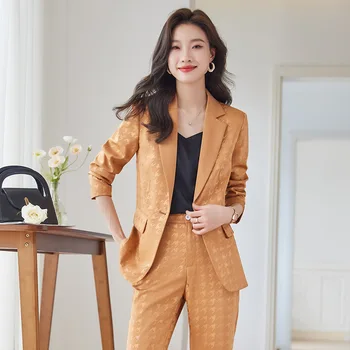 Ženske v korejskem Slogu Visokega Suknjič 2023 Jesen in Zimo, prevoz na Delo Elegantno Obleko, dvodelno, Vse-Ujemanje Moda Priložnostne
